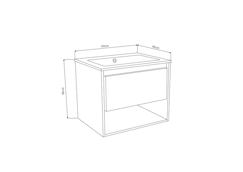 Waschbeckenunterschrank SOHO WHITE WOOD 60