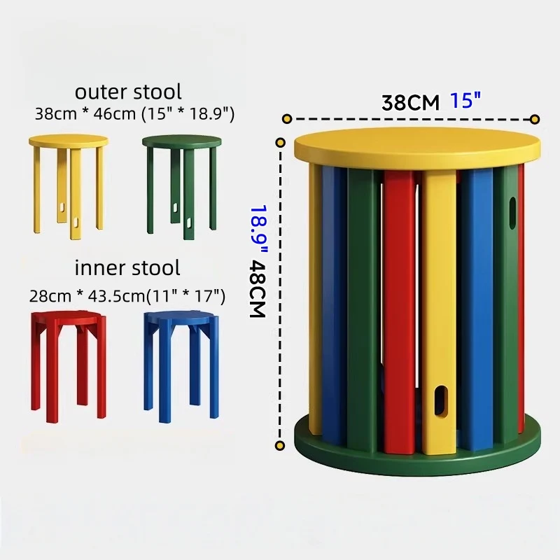 4-in-1-Hocker aus Massivholz