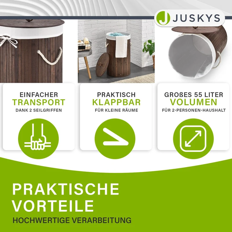 Bambus Wäschekorb Curly-Round