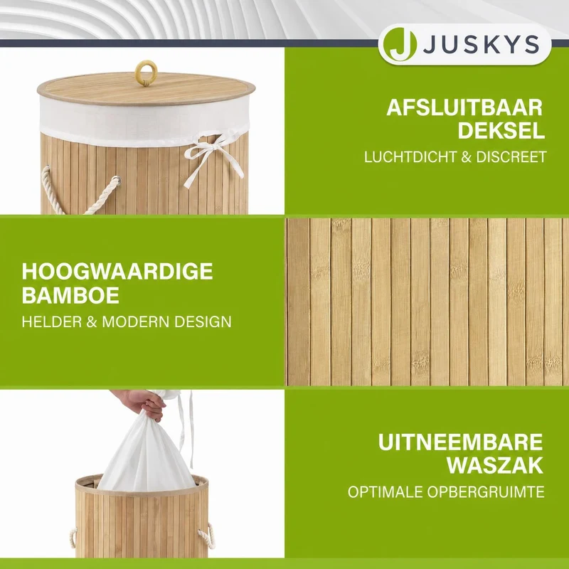 Bambus Wäschekorb Curly-Round