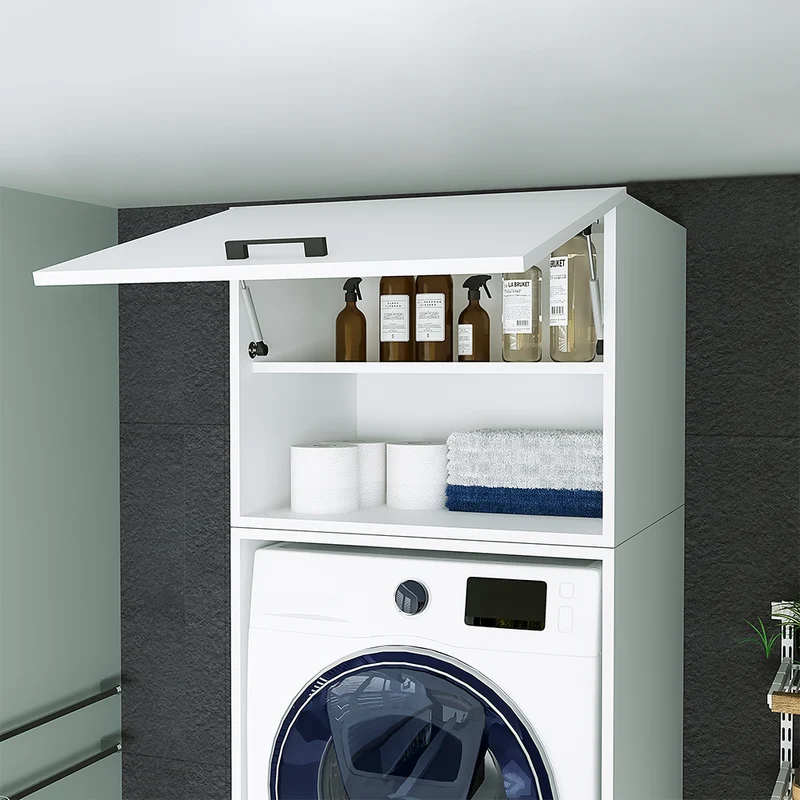Roomart opzetkast 67 cm, met klep voor de wasmachinekast, in 2 kleuren