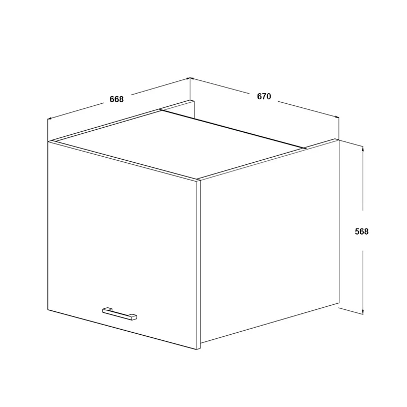 Roomart opzetkast 67 cm, met klep voor de wasmachinekast, in 2 kleuren