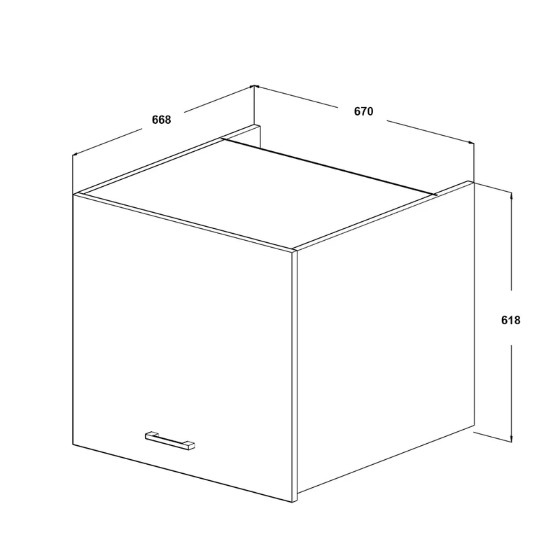Roomart opzetkast B1, 67 cm, bovenkast met draaideur, in 3 kleuren