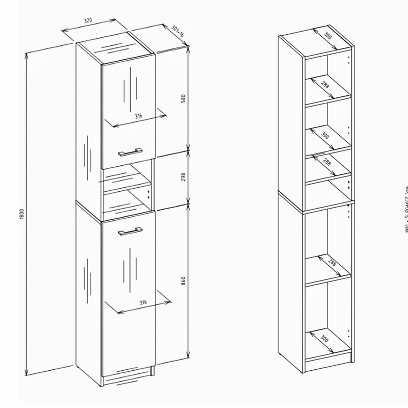 Waschmaschinenschrank Waschli Set 4
