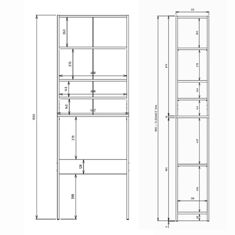 Waschmaschinenschrank Waschli Set 4