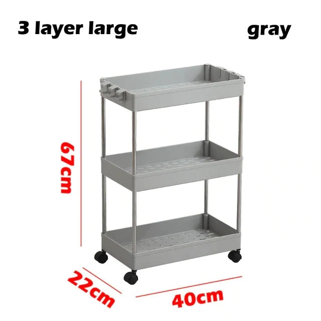 3/4 Ebenen Slim Organizer-Wagen mit Rädern für engen Raum