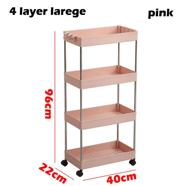 3/4 Ebenen Slim Organizer-Wagen mit Rädern für engen Raum