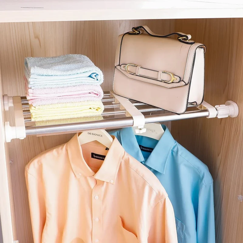 Erweiterbares Schrankspannregal für Garderobe, Küche, Badezimmer