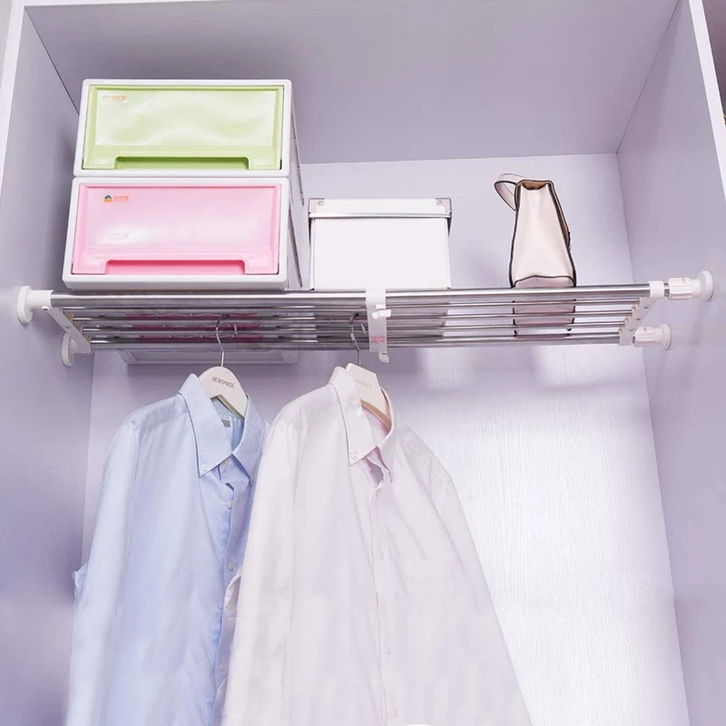 Erweiterbares Schrankspannregal für Garderobe, Küche, Badezimmer
