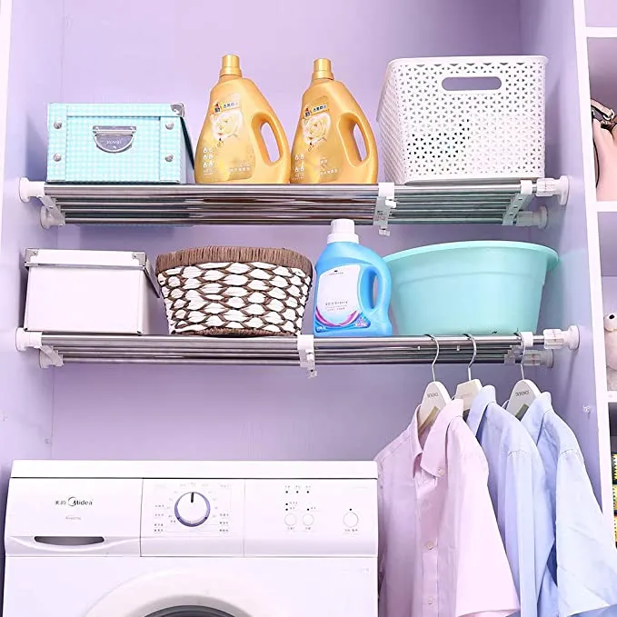 Erweiterbares Schrankspannregal für Garderobe, Küche, Badezimmer
