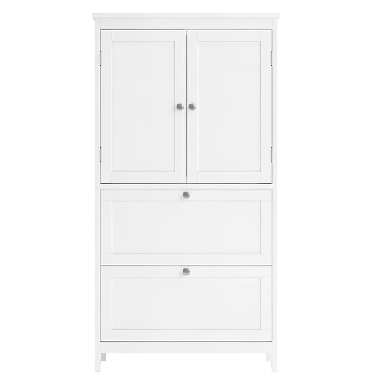 Badezimmerschrank 30 x 60 x 110 cm mit 2 Türen und 2 Schubladen