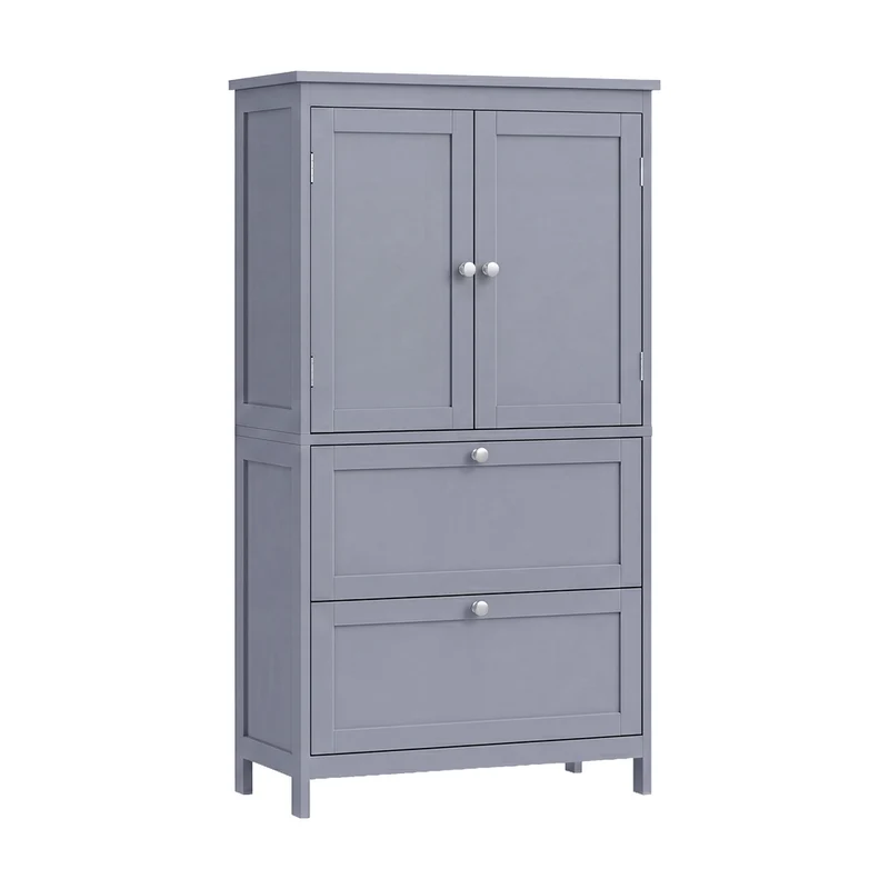 Badezimmerschrank 30 x 60 x 110 cm mit 2 Türen und 2 Schubladen