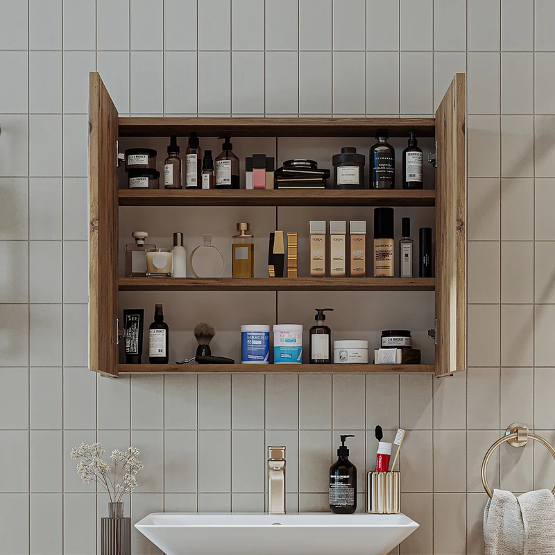 Roomart Badezimmer Spiegelschrank, 60 oder 80 cm, mit Soft-Close-Türen, in 3 Farben