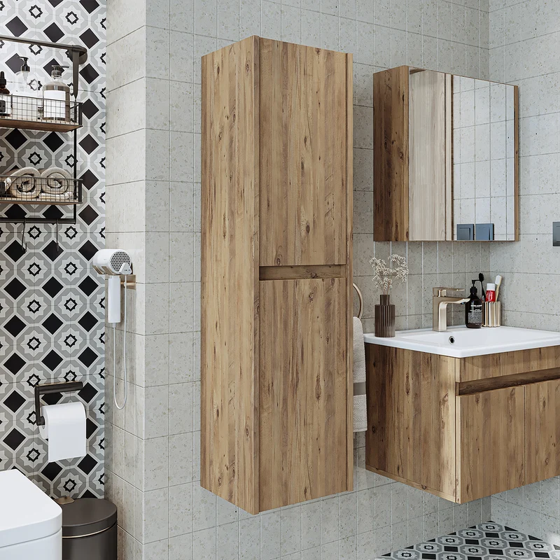 Roomart Badezimmer Hochschrank, 35 cm, hängend mit 4 Fächern, in 5 Farben