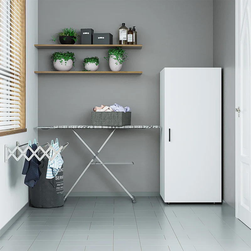 Roomart Hochschrank, 60 cm, 145 cm hoch, Mehrzweckschrank mit Tür, in 2 Farben