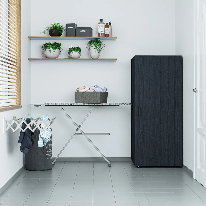 Roomart Hochschrank, 60 cm, 145 cm hoch, Mehrzweckschrank mit Tür, in 2 Farben