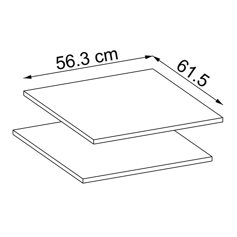 Roomart Einlegeböden für Hochschrank, 60 cm, höhenverstellbar, in 3 Farben