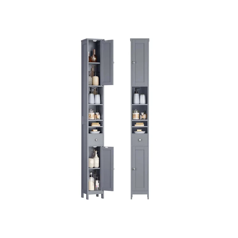 Badschrank mit verstellbaren Ablagen und offenen