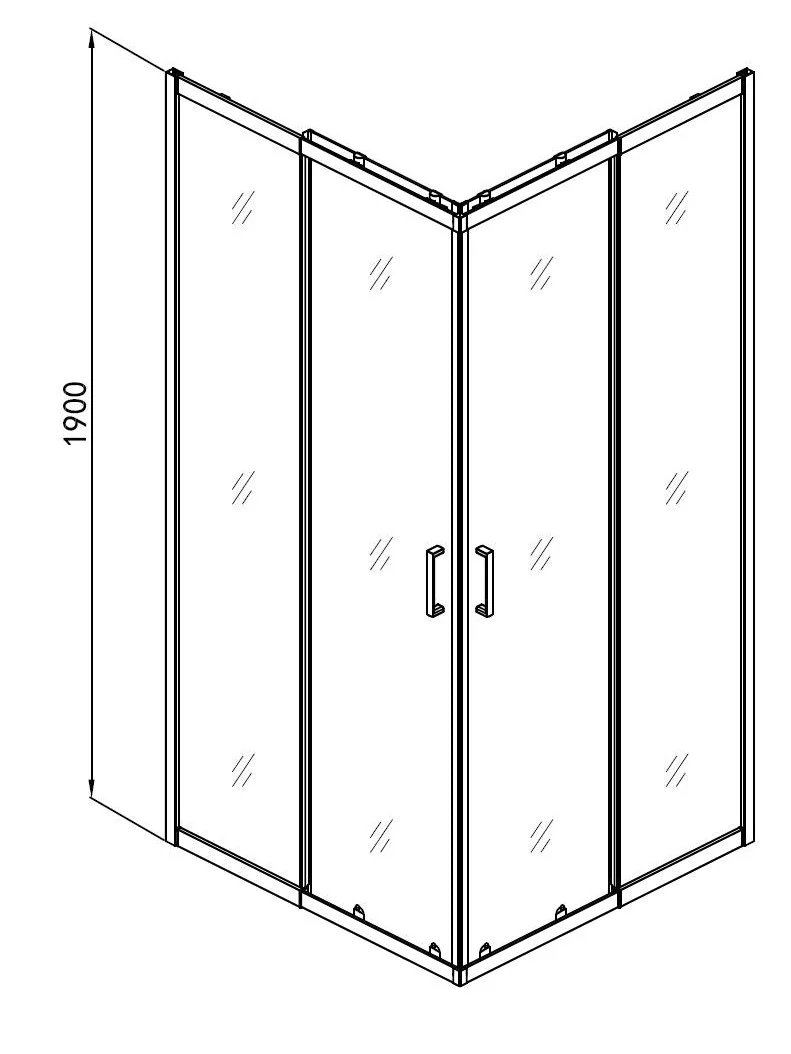 SANODUSCH Eckduschkabine Klarglas / Schwarz 78,5-90 x 78,5-90 x 190cm