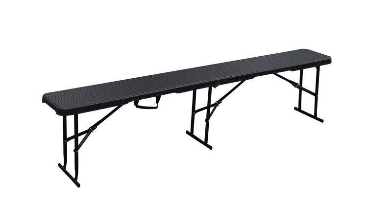 Design Festzeltgarnitur Rattan Optik klappbar aus Kunststoff schwarz - 3 Teilig
