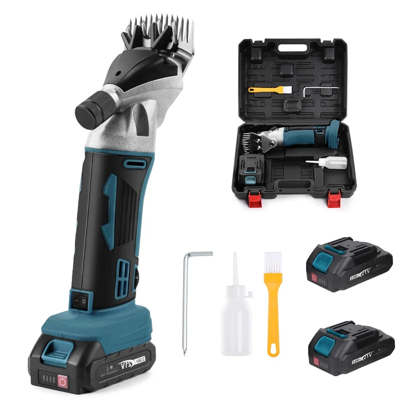 XIIW 500W Akku Schermaschine Set | Profi Tierhaarschneider für Schafe, Alpakas & Hunde | inkl. 2x 2500mAh Akku & Koffer
