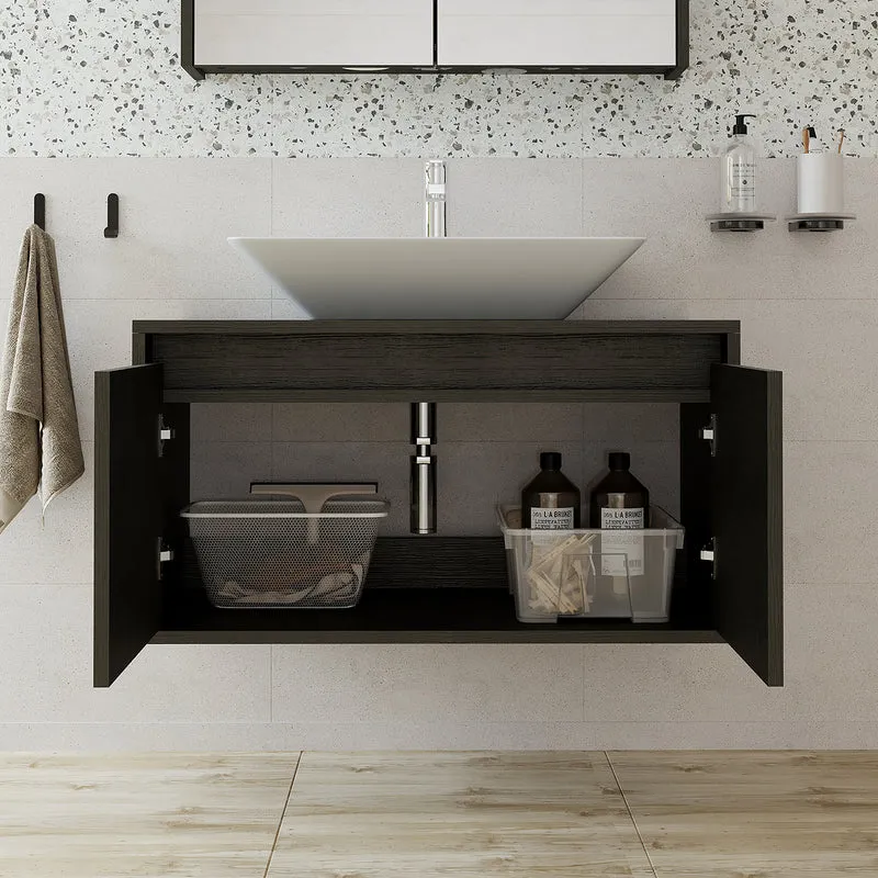 Roomart ATLANTIC Waschtisch mit Unterschrank, 85 cm, mit Aufsatzbecken, in 5 Farben