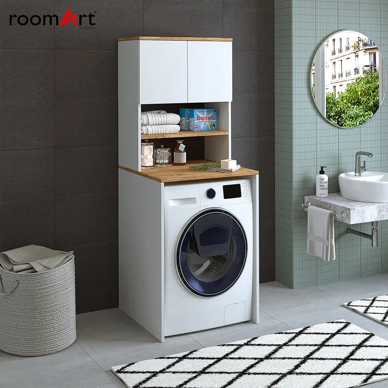 Roomart wasmachinekast ATLANTIC-III, 65 cm, bovenkast met opbergkast, in 4 kleuren