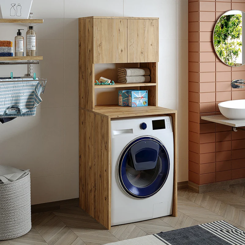 Roomart wasmachinekast ATLANTIC-III, 65 cm, bovenkast met opbergkast, in 4 kleuren