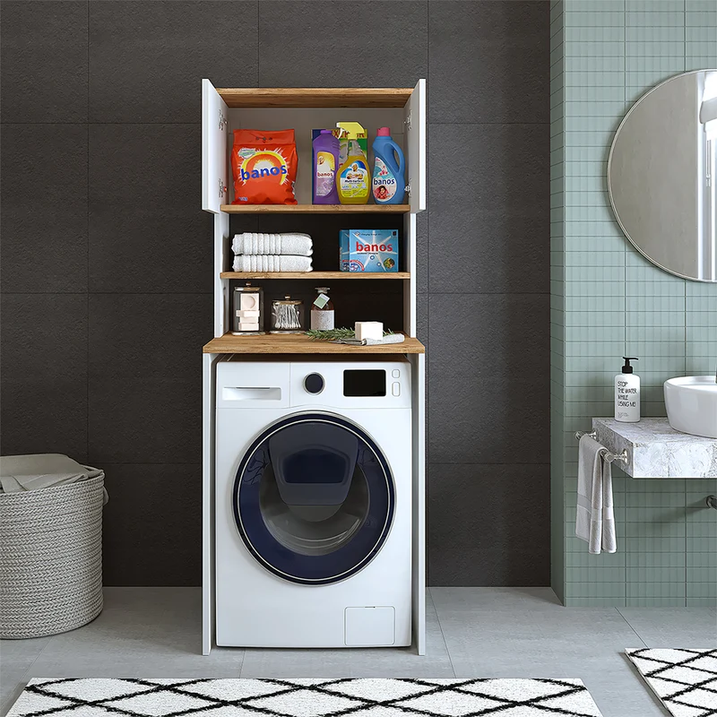Roomart wasmachinekast ATLANTIC-III, 65 cm, bovenkast met opbergkast, in 4 kleuren