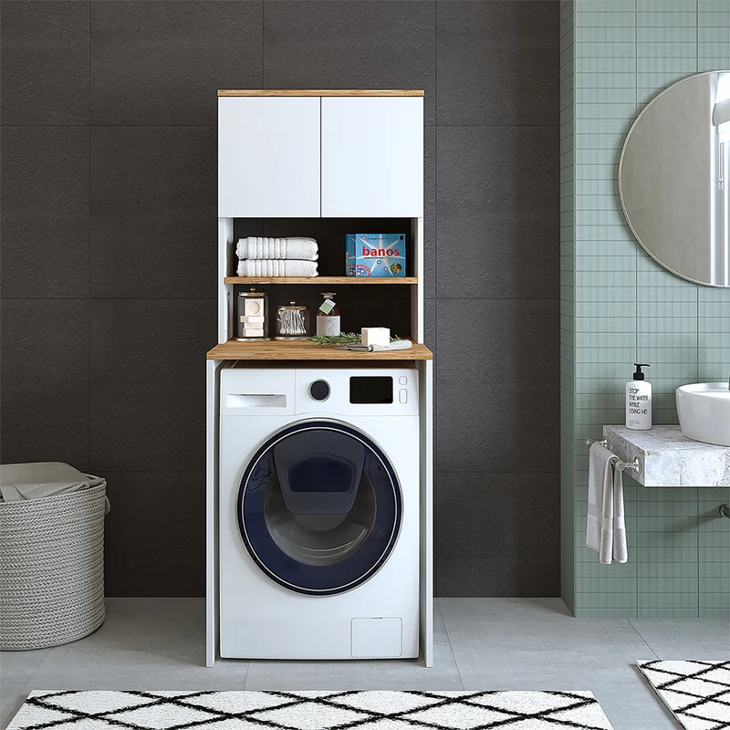 Roomart wasmachinekast ATLANTIC-III, 65 cm, bovenkast met opbergkast, in 4 kleuren