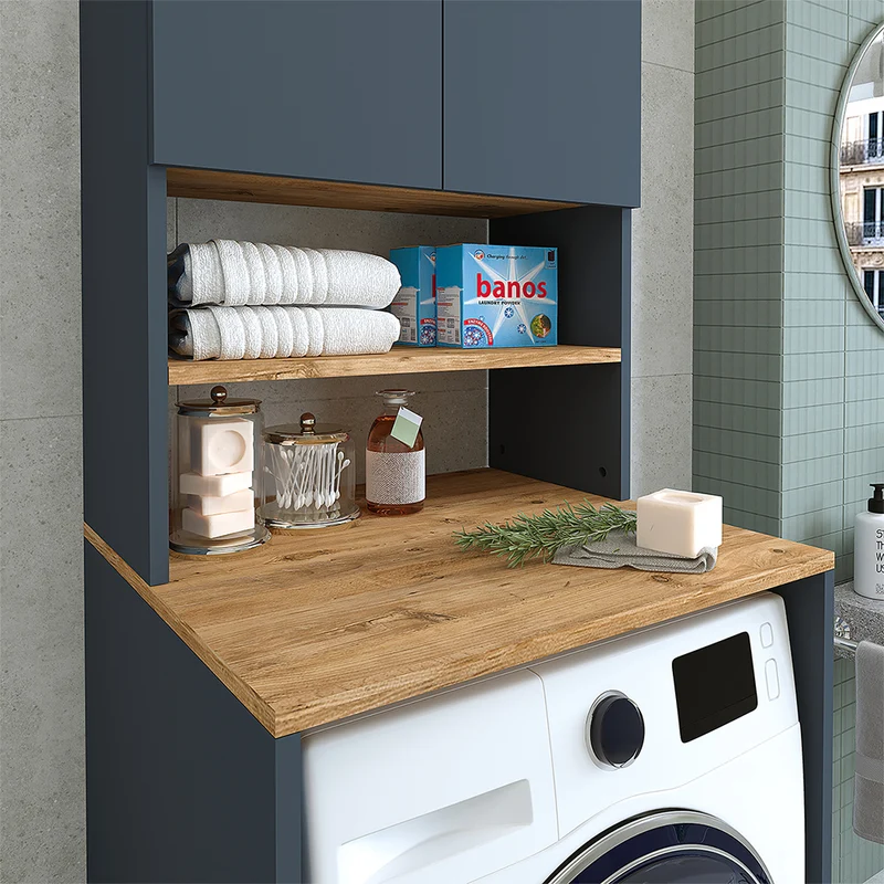 Roomart wasmachinekast ATLANTIC-III, 65 cm, bovenkast met opbergkast, in 4 kleuren