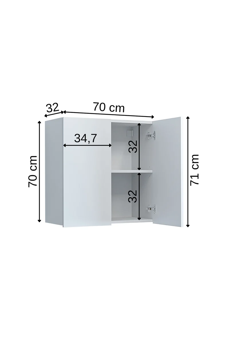 Roomart Waschmaschinenschrank ATLANTIC-V, 70 cm, mit Oberschrank, in Weiß