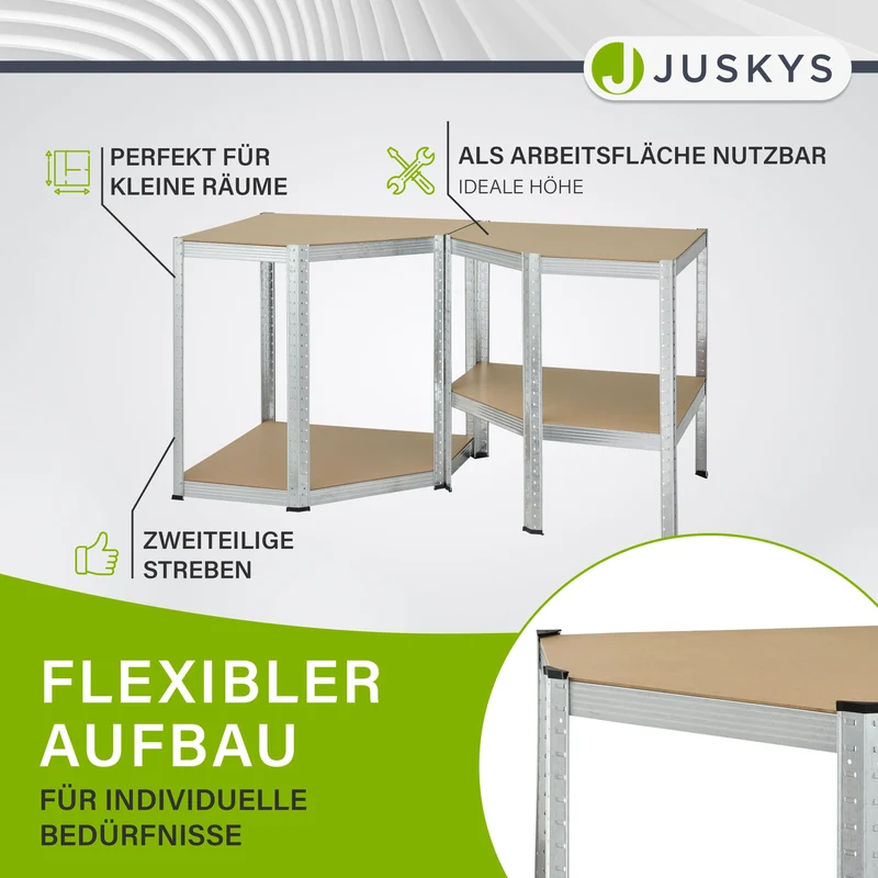 Eckregal Corner Easy 160 x 75 x 40-75 cm