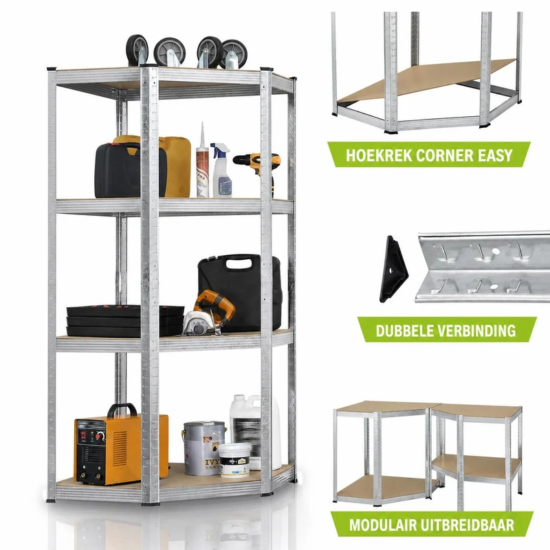 Eckregal Corner Easy 160 x 75 x 40-75 cm