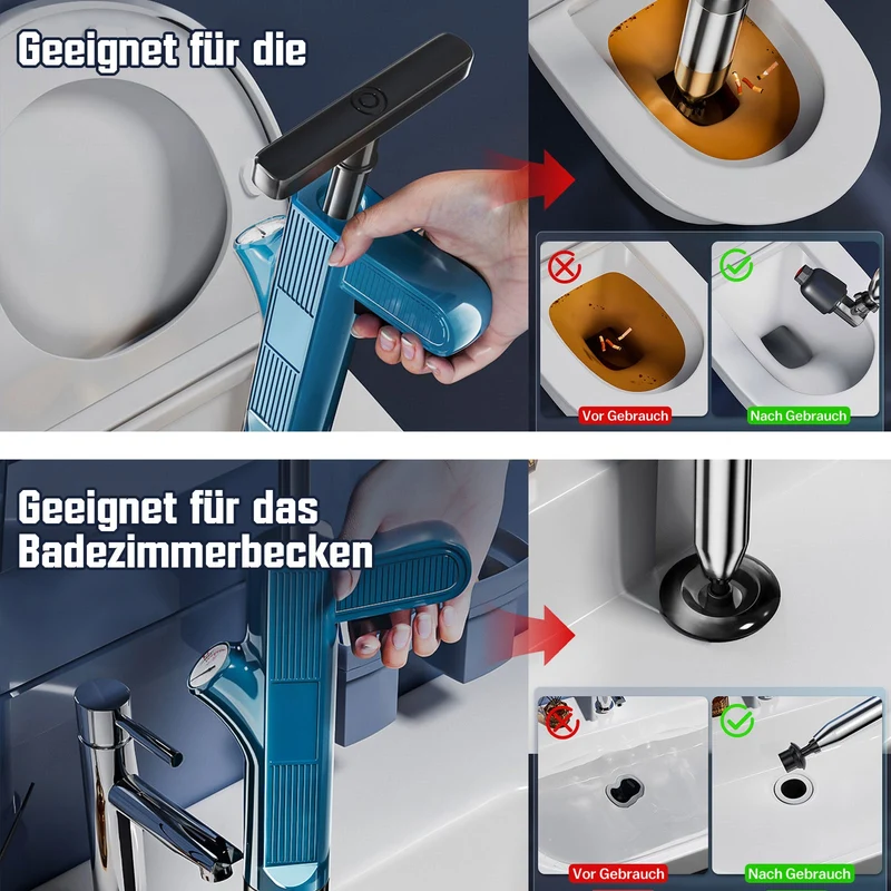 8 Bar Abflussreiniger Rohrreiniger Pumpe Druckluft Rohrreinigung