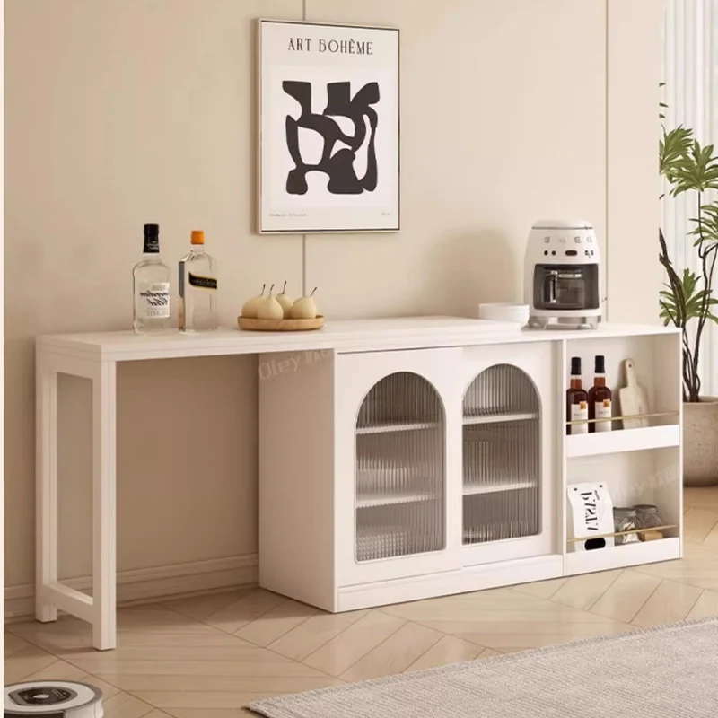 Klapp- und erweiterbarer Multifunktions-Esstisch mit verstecktem Aufbewahrungs-Design-Schrank