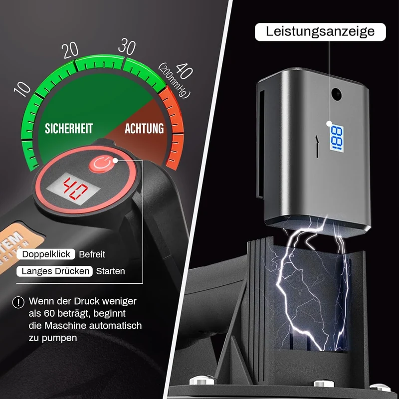 XIIW 2 Akku-Vakuum-Saugheber bis 300 kg Tragkraft, elektrischer Glasheber mit 4 Akkus & Koffer für Glas, Fliesen, Marmor & Metall