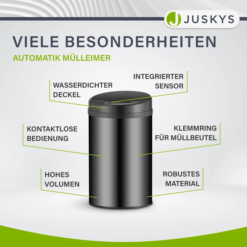 Runder Mülleimer mit Sensor