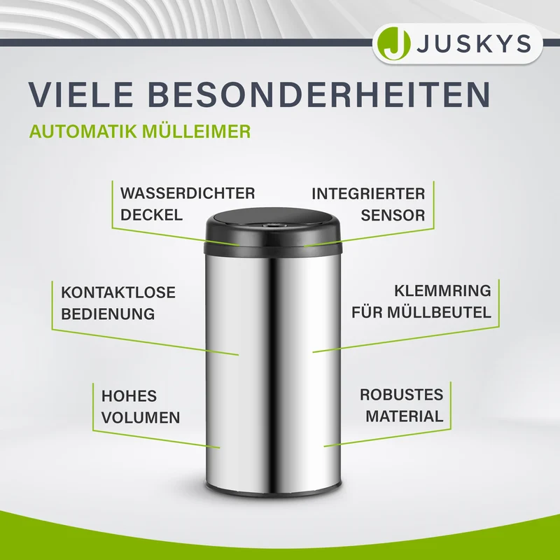 Runder Mülleimer mit Sensor