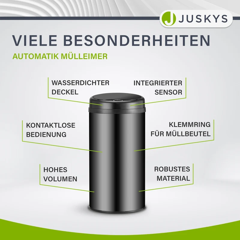 Runder Mülleimer mit Sensor