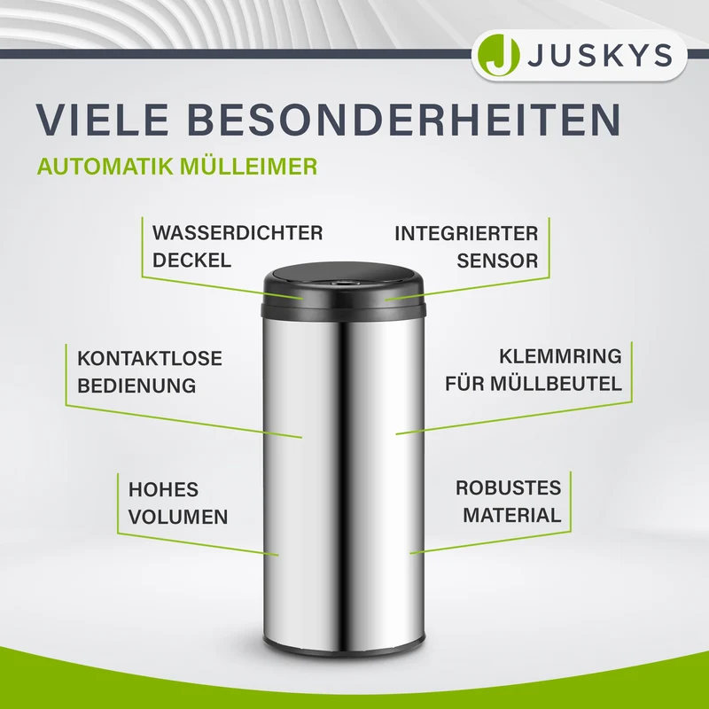 Runder Mülleimer mit Sensor