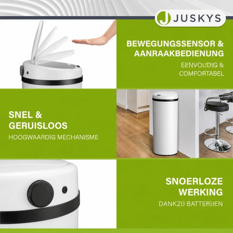 Runder Mülleimer mit Sensor
