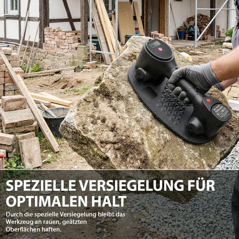 XIIW Fliesensauger Akku Elektrisch | Saugheber für raue Oberflächen, Terrassenplatten & Glas | 240kg Automatischer Einhand-Plattenheber
