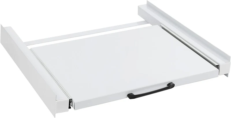 XIIW Waschmaschinen-Zwischenbaurahmen mit Ausziehablage und 5-m-Spanngurt – 60 × 55 cm, bis 100 kg, für Waschmaschine und Trockner