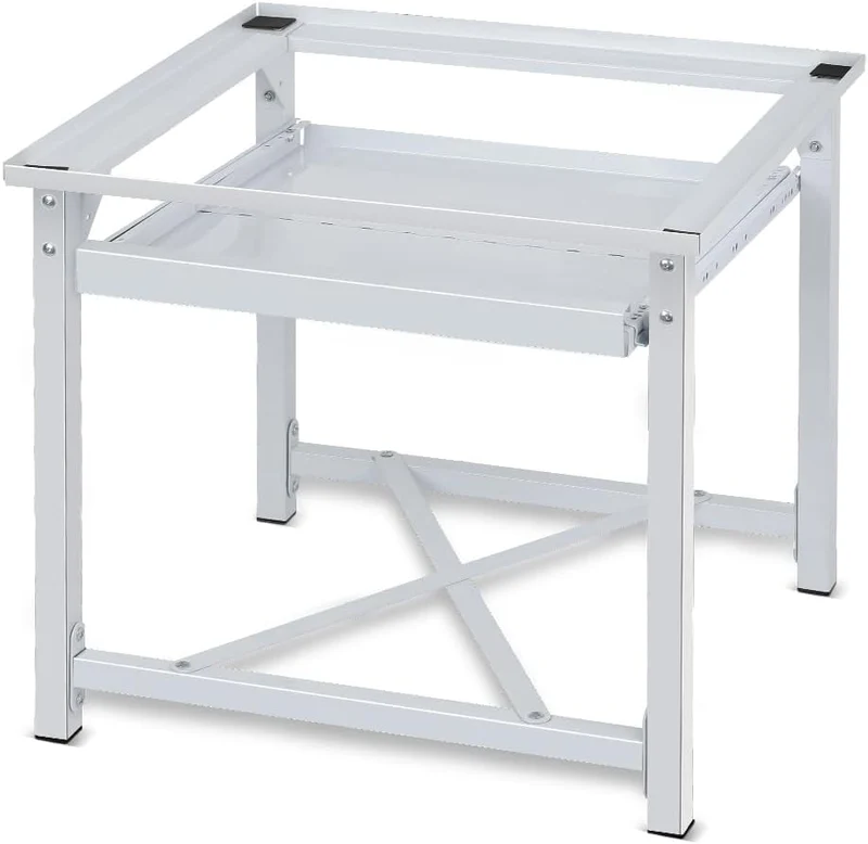 XIIW Waschmaschinen-Untergestell mit Ausziehablage – 60 × 56 × 52 cm, Metall-Sockel bis 150 kg mit Antirutsch-Pads