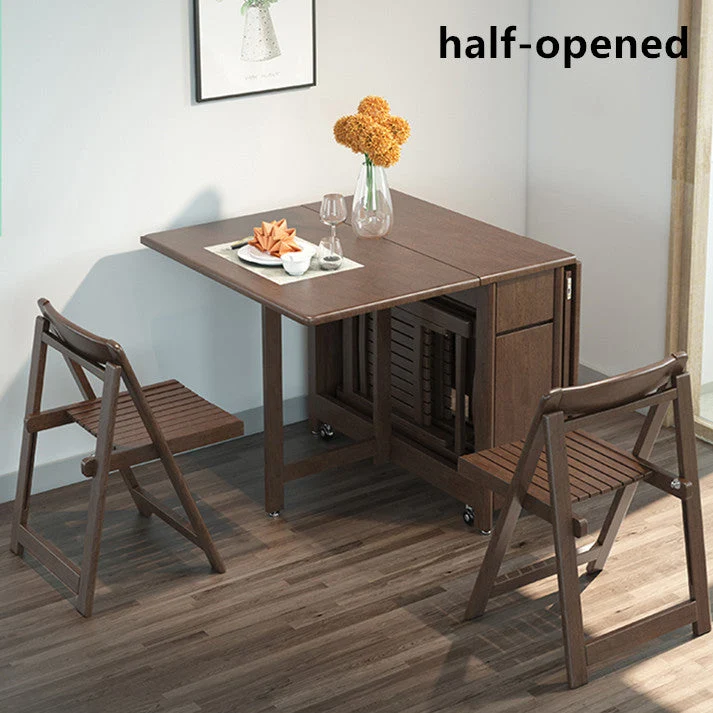 Klappbarer Drop Leaf Esstisch mit klappbaren Stühlen Set 5-teilig