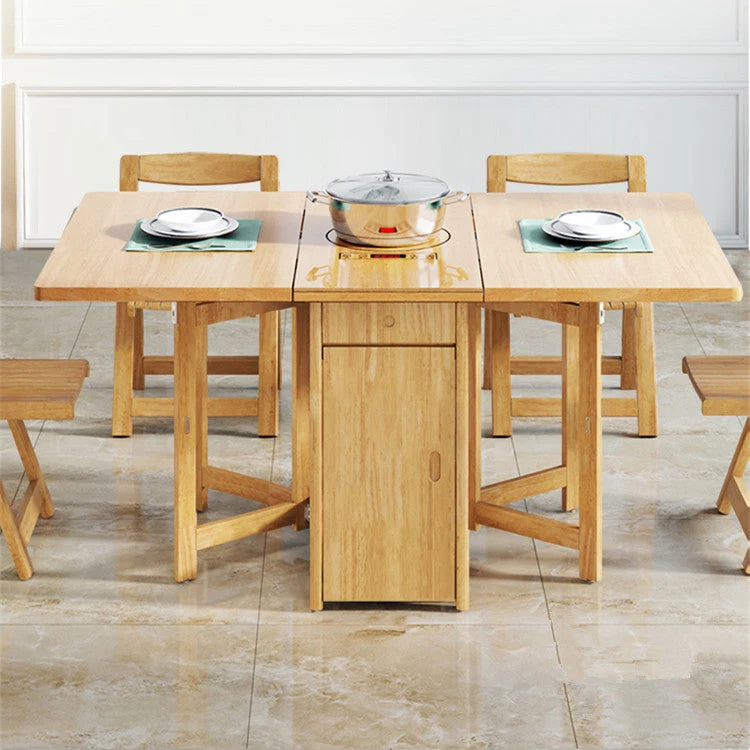Klappbarer Drop Leaf Esstisch mit klappbaren Stühlen Set 5-teilig