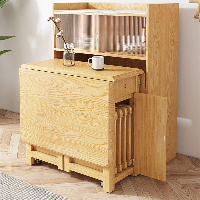 Klappbarer Drop Leaf Esstisch mit klappbaren Stühlen Set 5-teilig