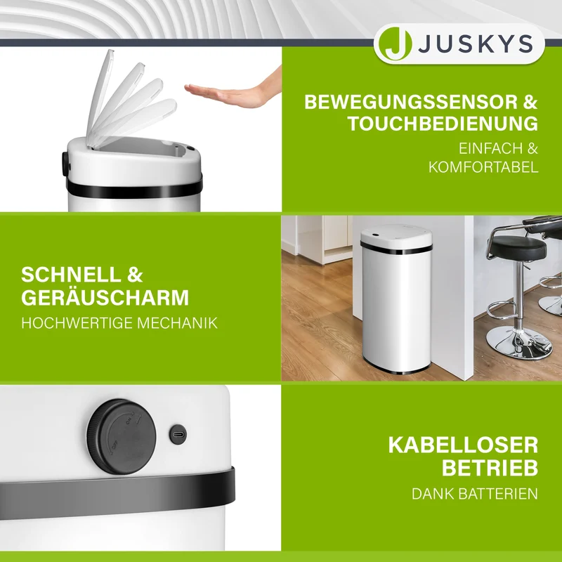 Rechteckiger Mülleimer mit Sensor