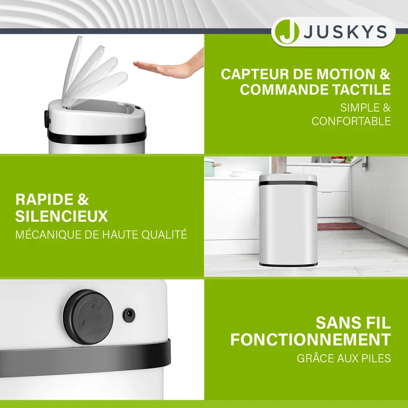 Rechteckiger Mülleimer mit Sensor